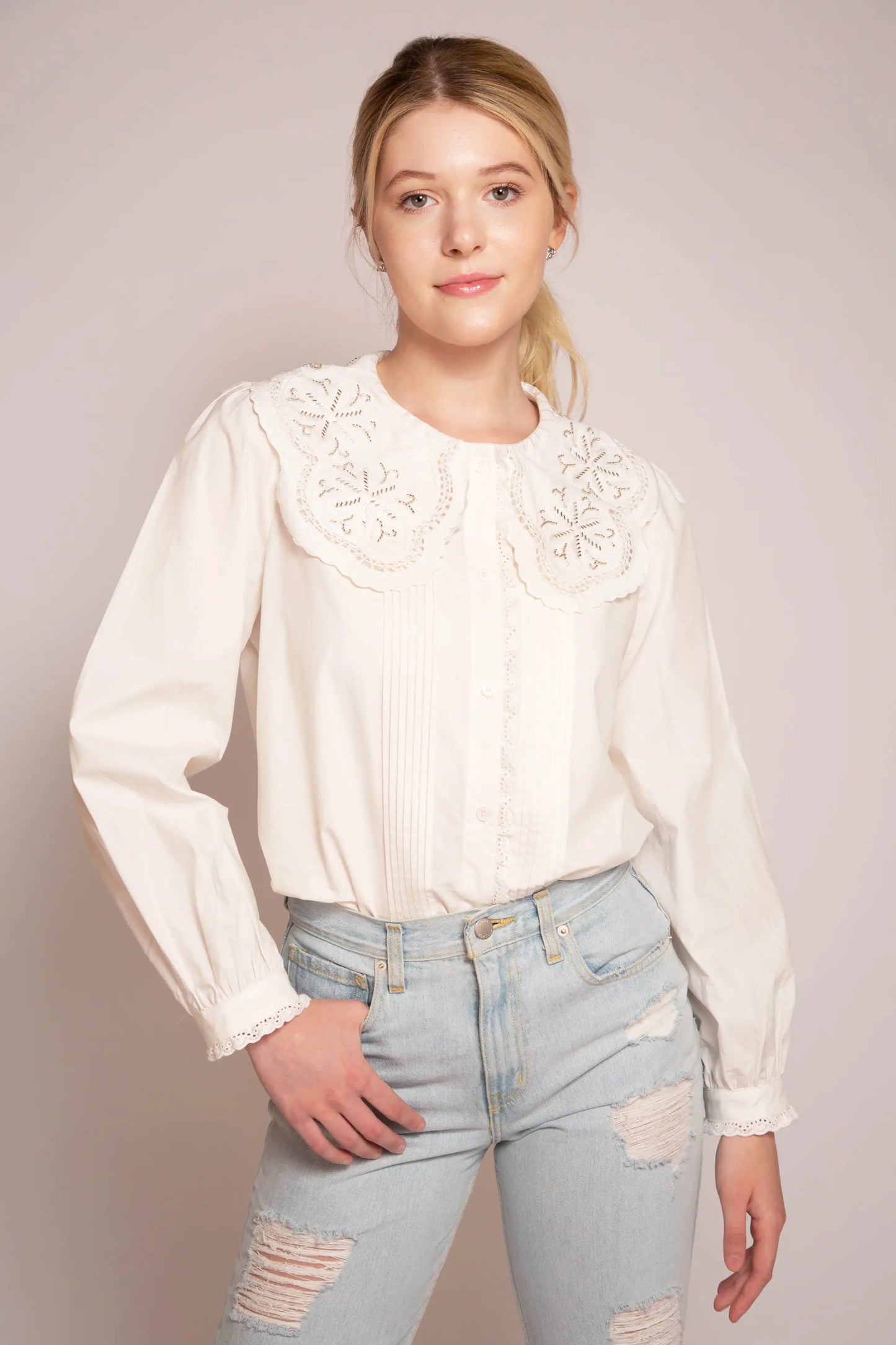 Jasmine Embellished Collar Blouse